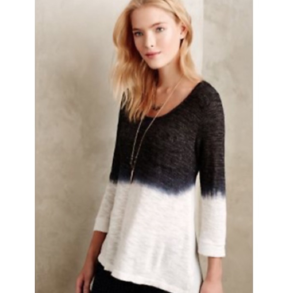 Anthropologie Dip-Dyed Cowl Back Ombré Top